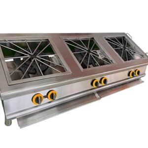 Estufa Industrial enana o tamalera en Acero inoxidable de 3 puestos grandes