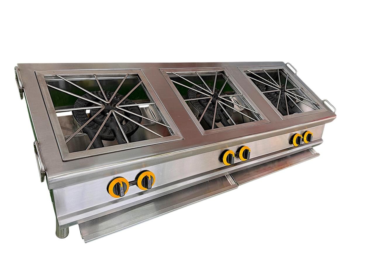 Estufa Industrial enana o tamalera en Acero inoxidable de 3 puestos grandes