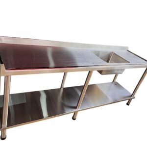 Lavaplatos Industrial con Poceta fabricado en acero inoxidable